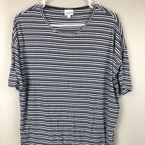 LuLaRoe Black & White Striped Tee